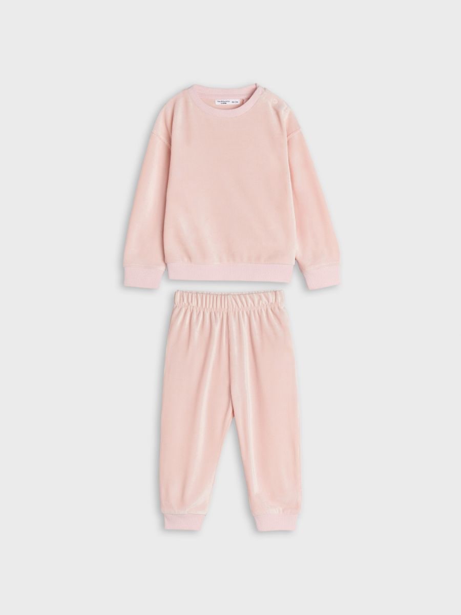 Set bluză și pantaloni sport - roz-pastel - SINSAY