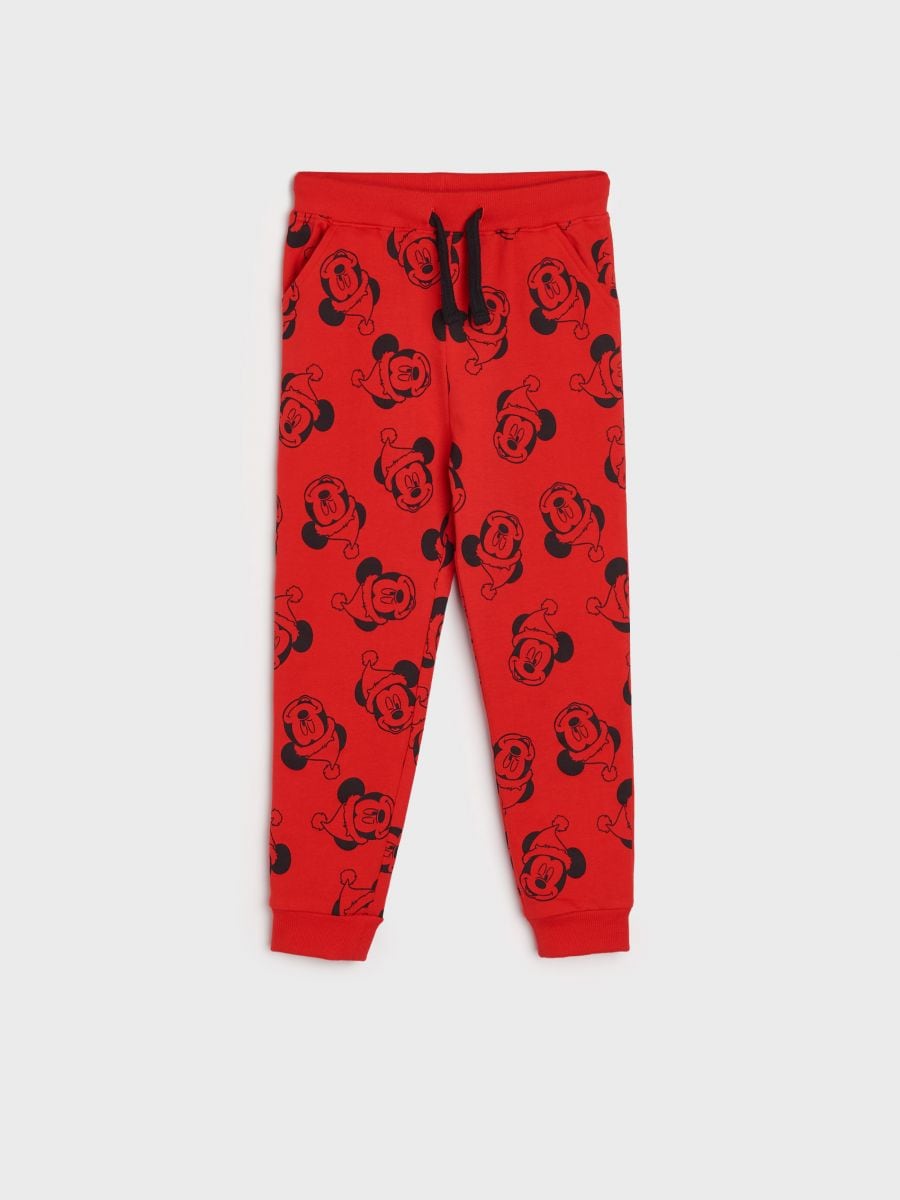 Spodnie dresowe jogger Myszka Miki - czerwony - SINSAY
