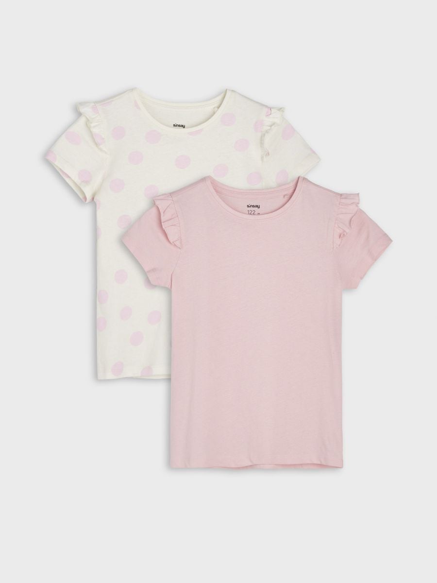 2 marškinėlių pakuotė - pastelinė rožinė - SINSAY