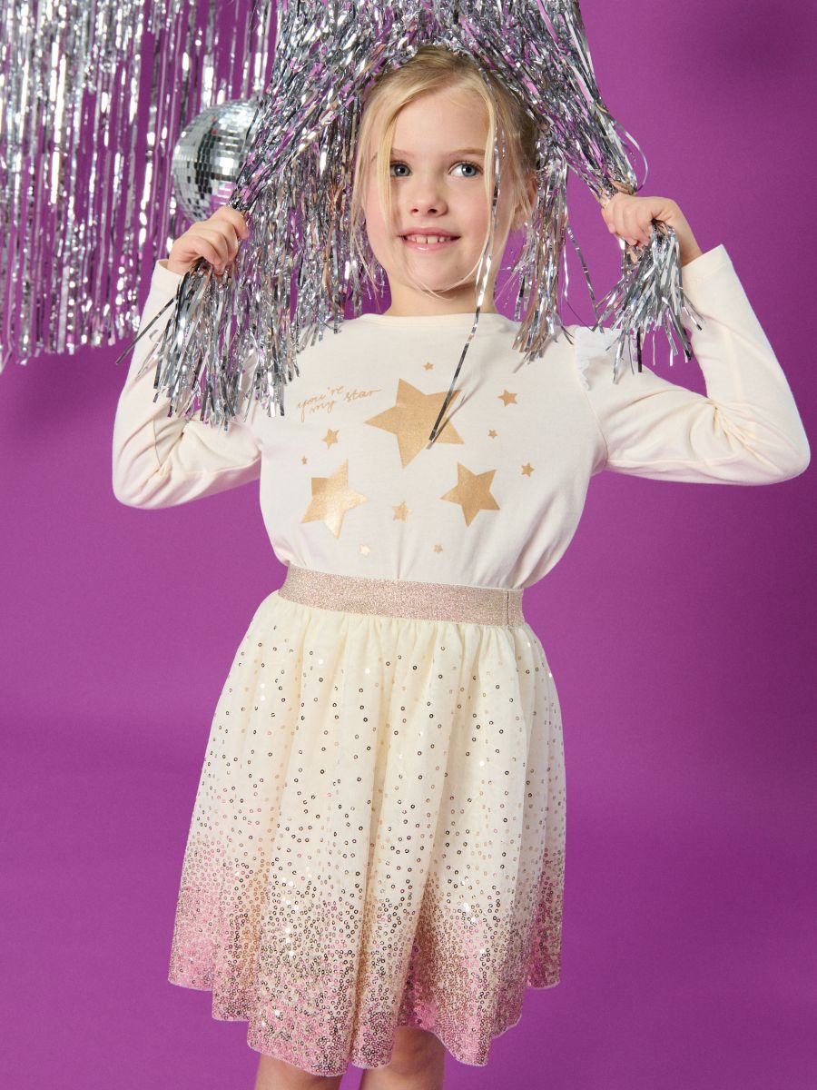 Sequined krilo - krema - SINSAY