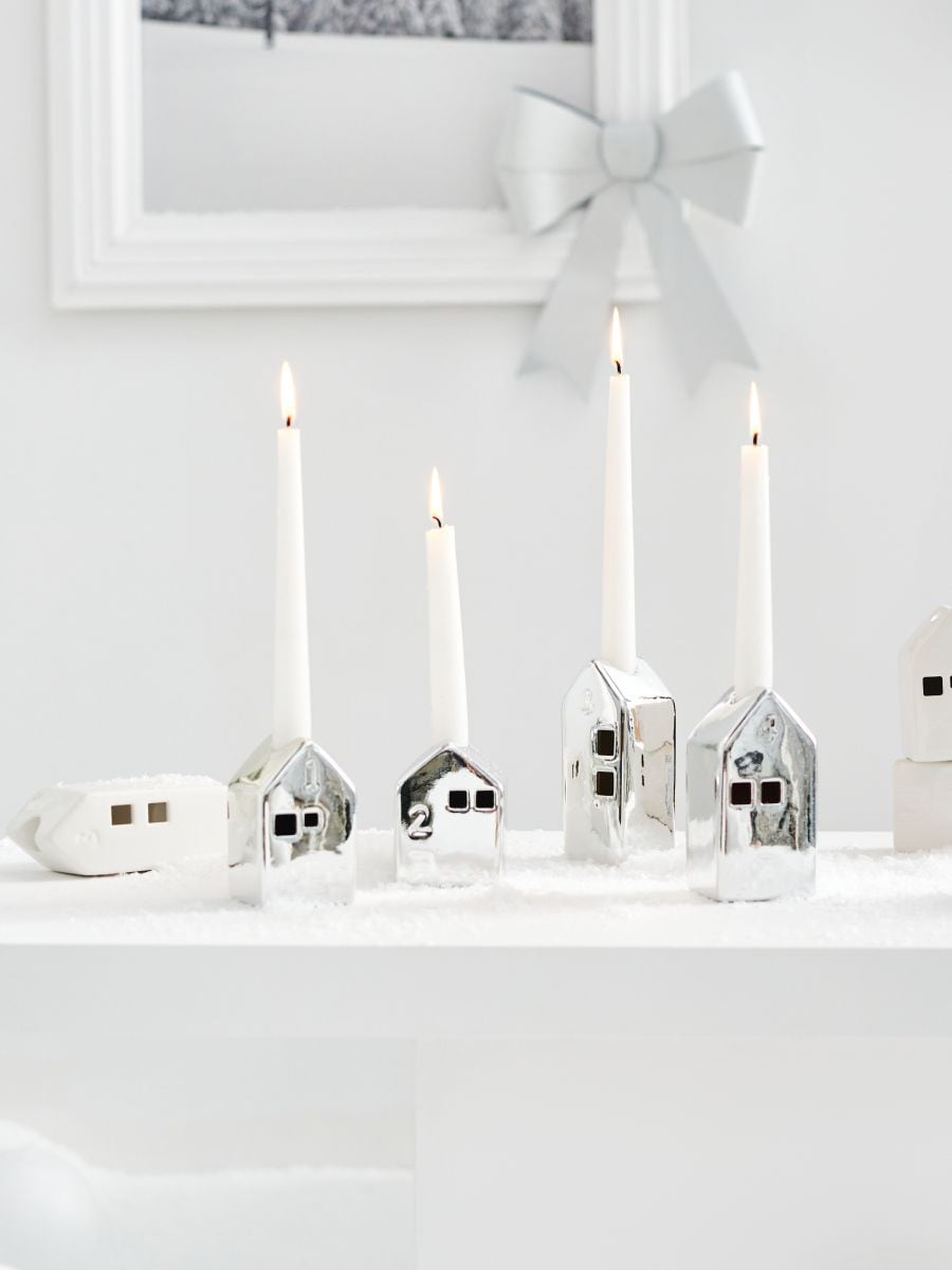 Κηροπήγια σε σχήμα σπιτιού με χριστουγεννιάτικο μοτίβο, σετ 4 τεμαχίων - αλλο - SINSAY