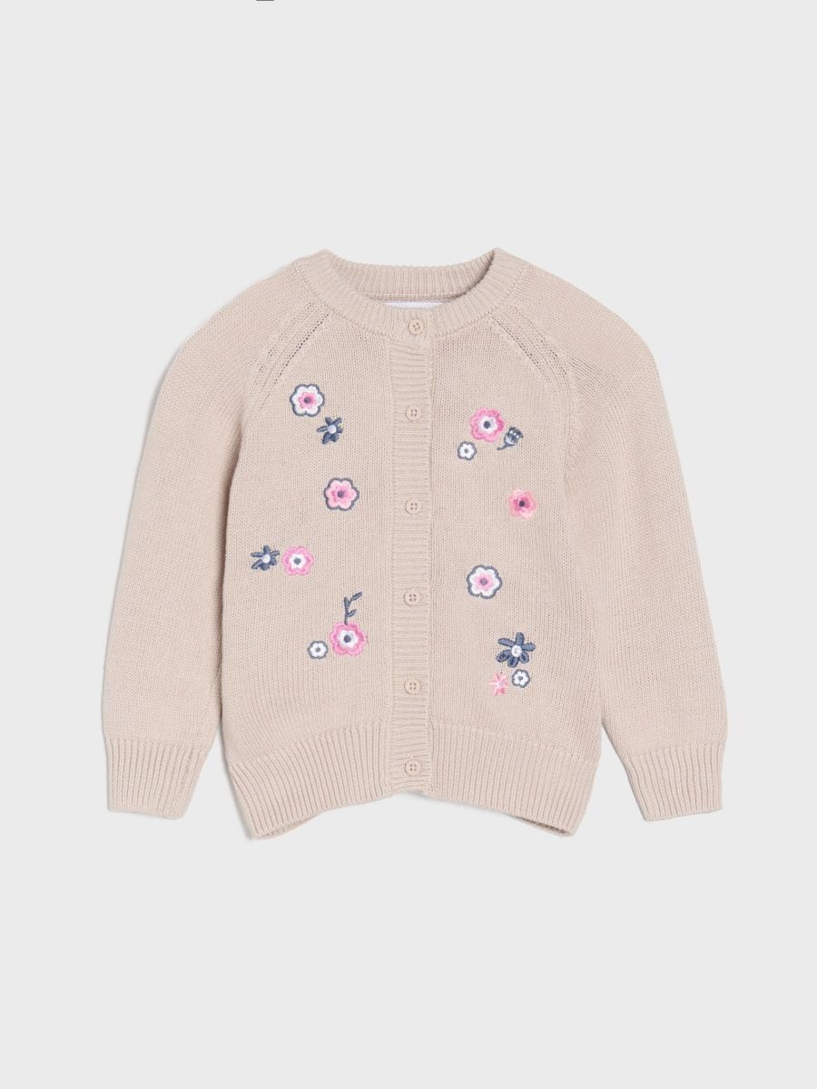 Maglione con fiori ricamati - nude - SINSAY