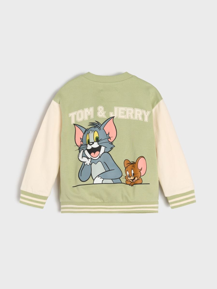 Dukserica s printom na leđima Tom and Jerry - zeleno - SINSAY