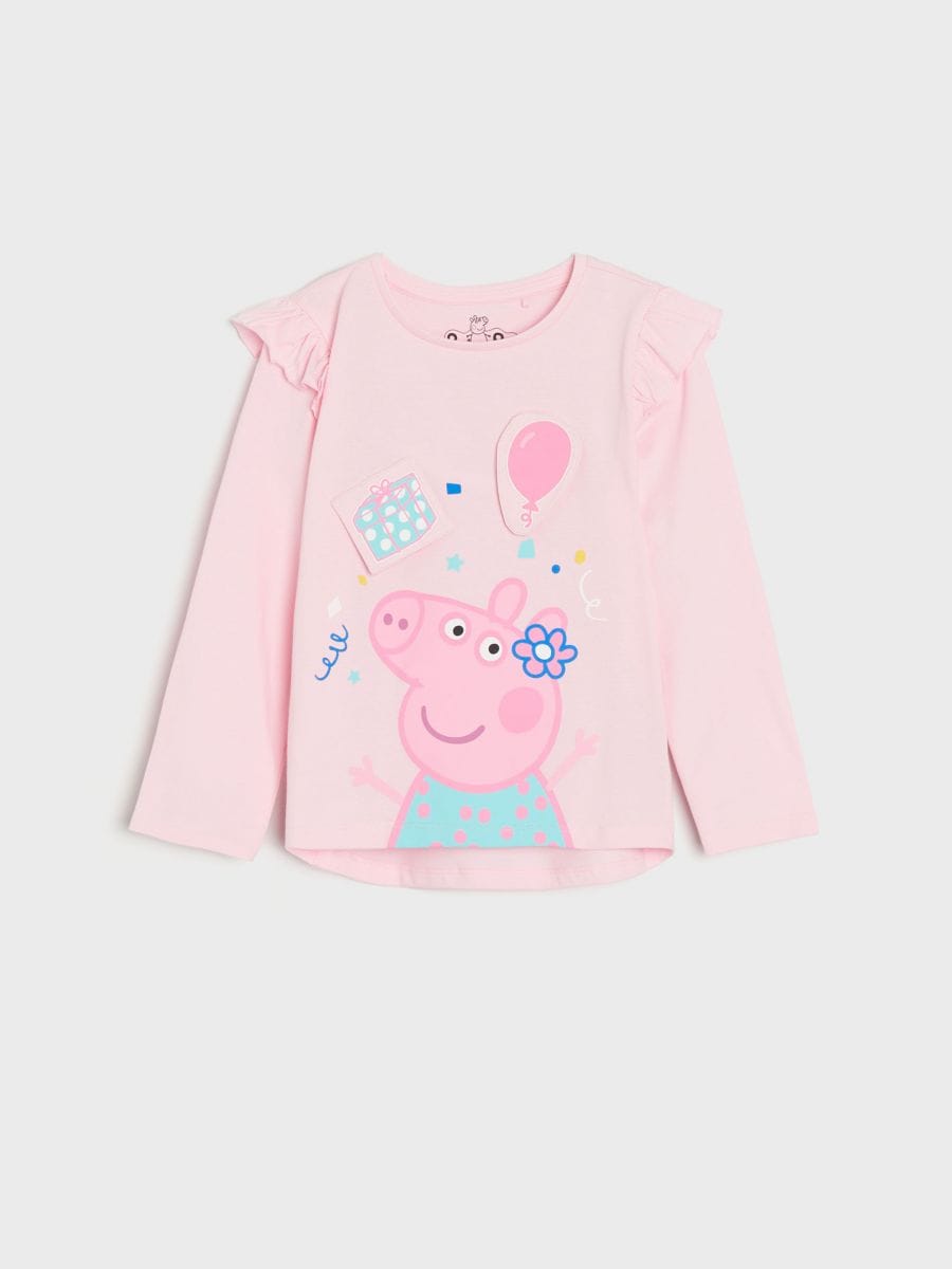 Marškinėliai ilgomis rankovėmis Peppa Pig - pastelinė rožinė - SINSAY