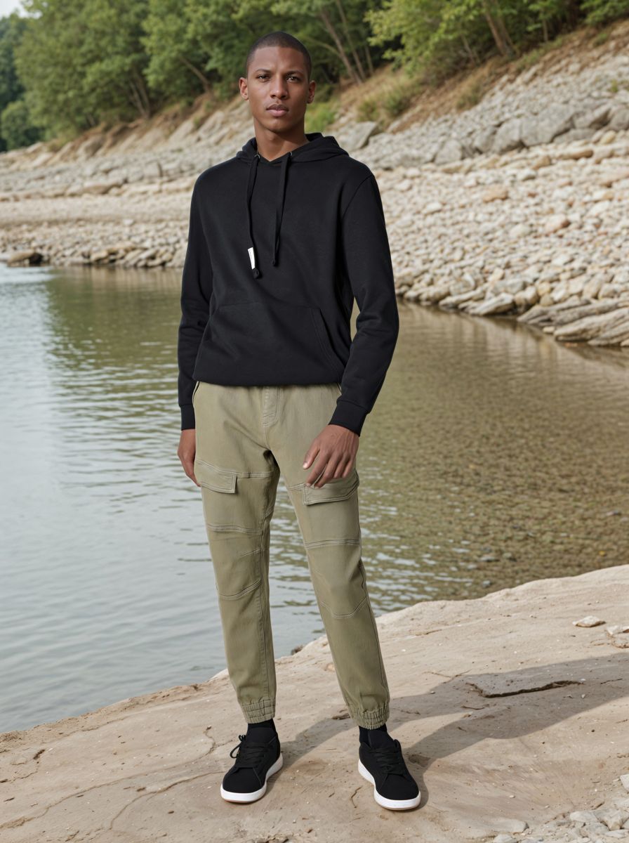 Pantaloni Colore verde oliva chiaro SINSAY 552AW 81X
