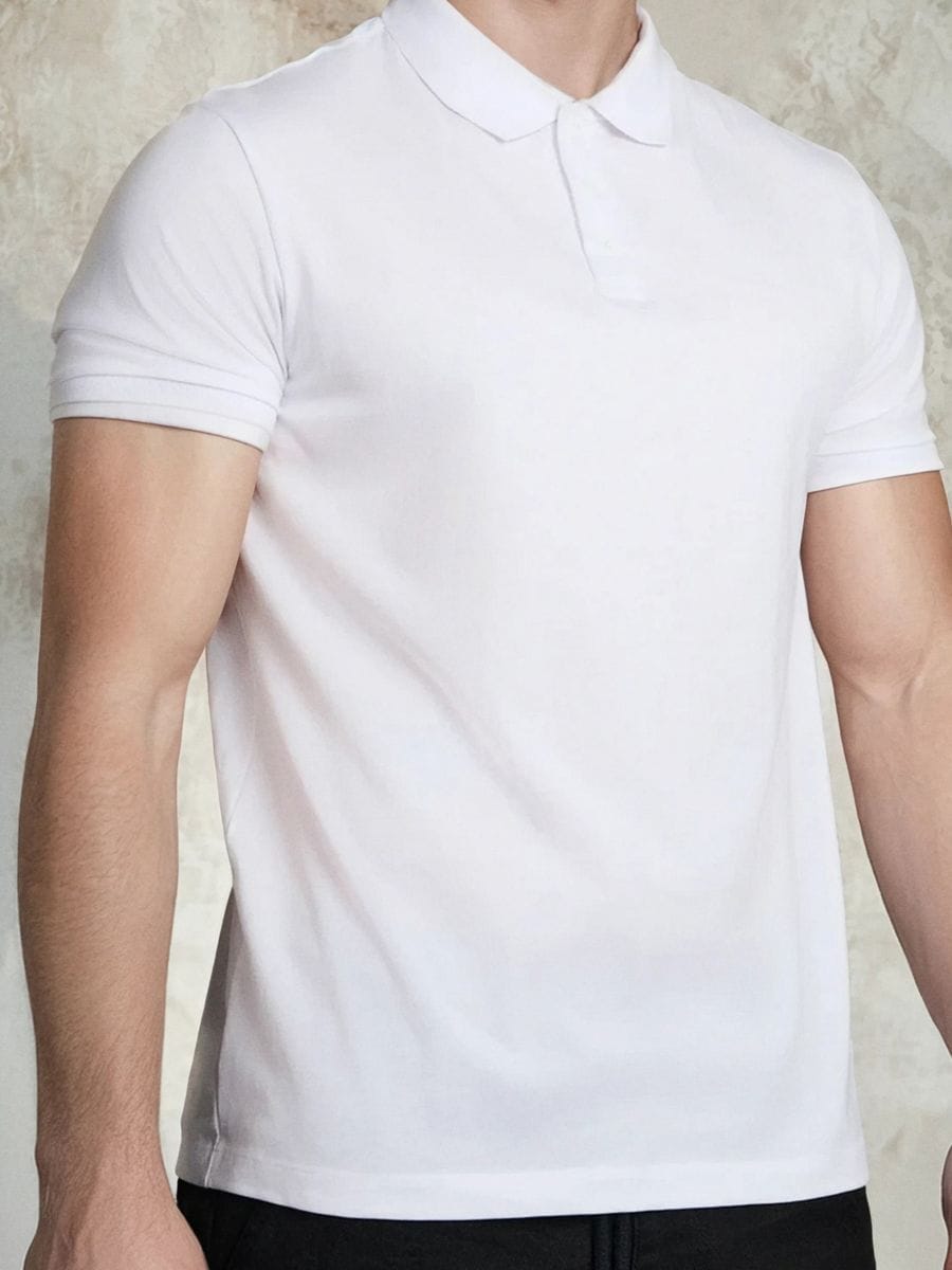 Tricou Polo - alb - SINSAY