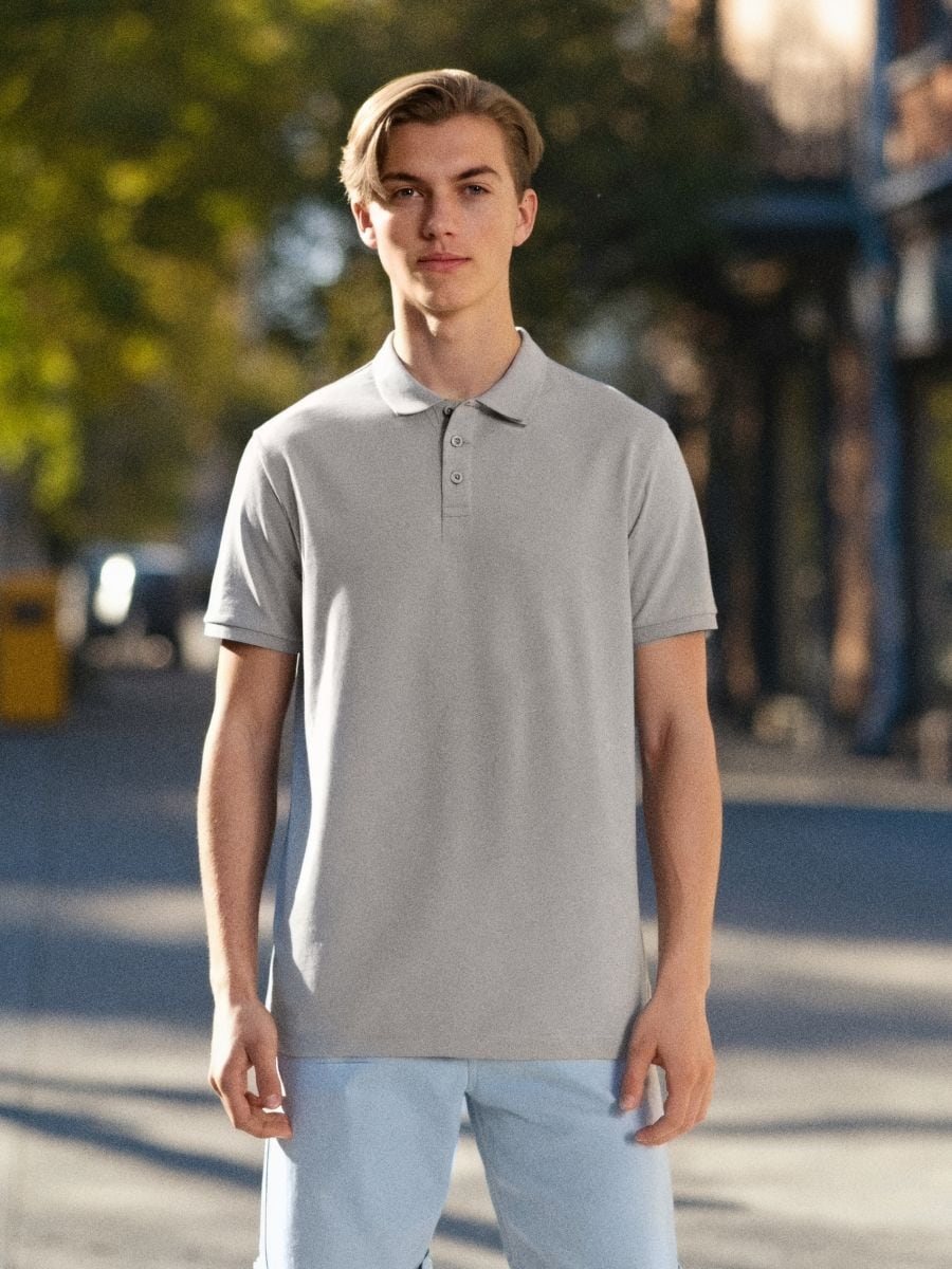 Kokvilnas polo krekls - bēšs - SINSAY