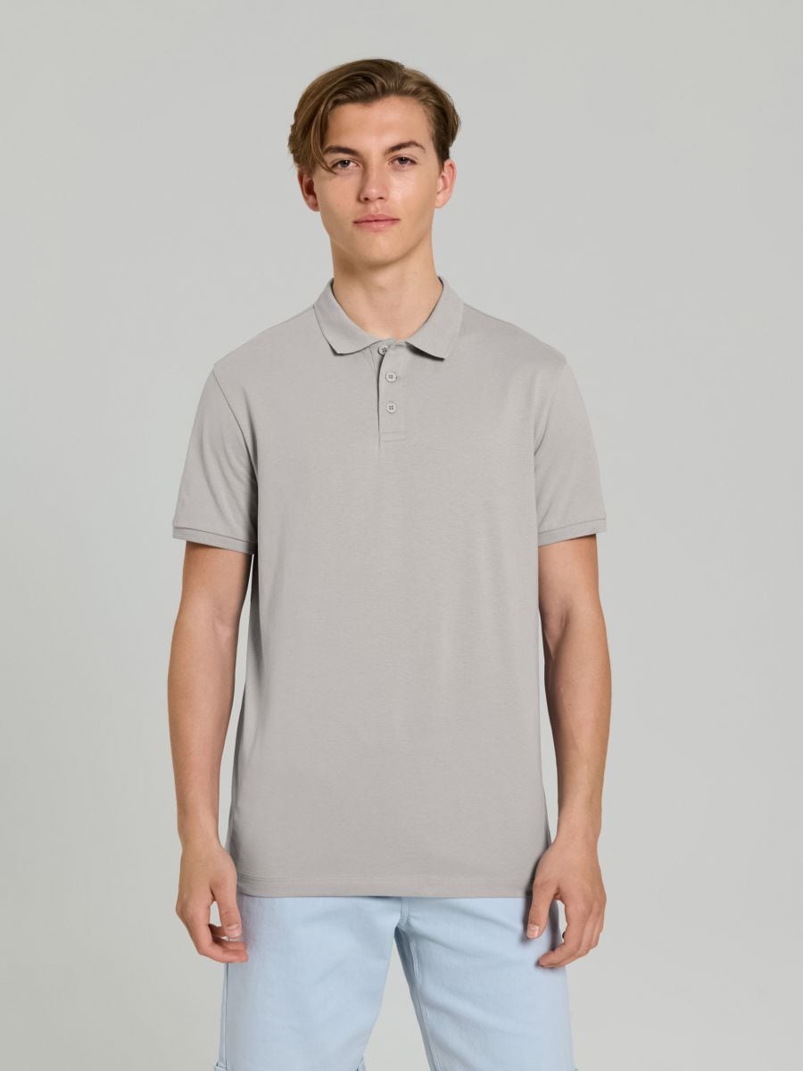 Tricou polo din bumbac - bej - SINSAY