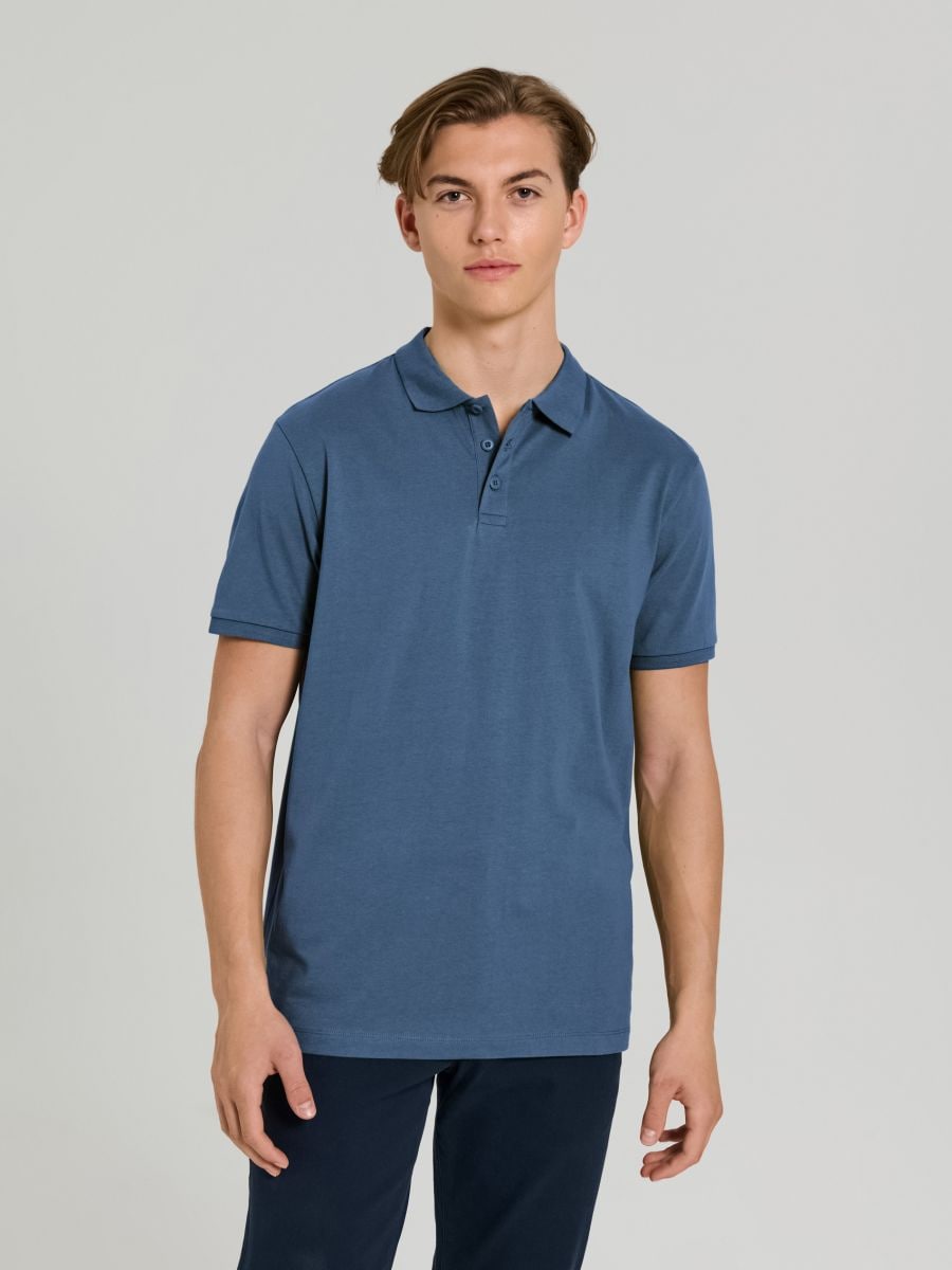 Tricou Polo - albastru - SINSAY