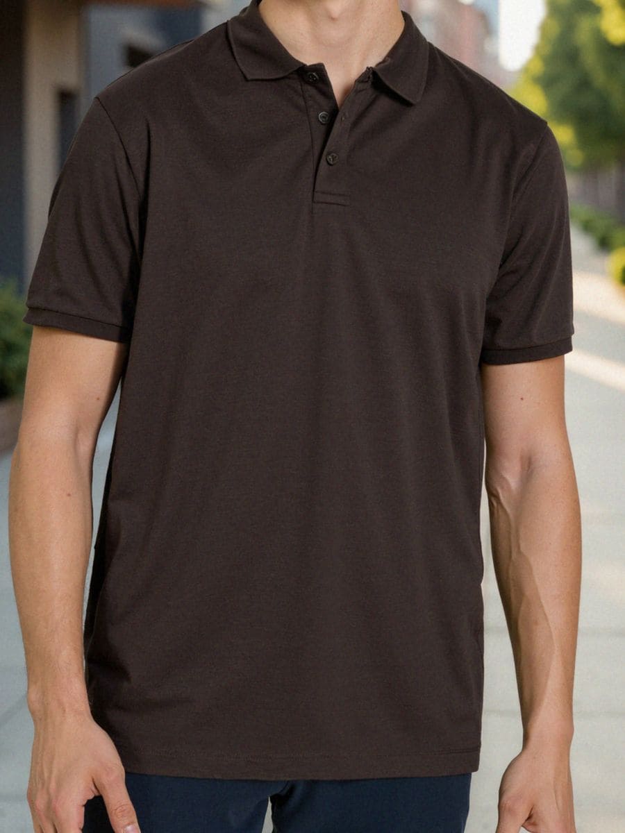 Сорочка поло - пильно-коричневий - SINSAY