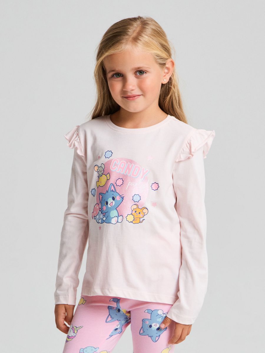 Pamučna majica Gokko x Tom and Jerry - roze - SINSAY