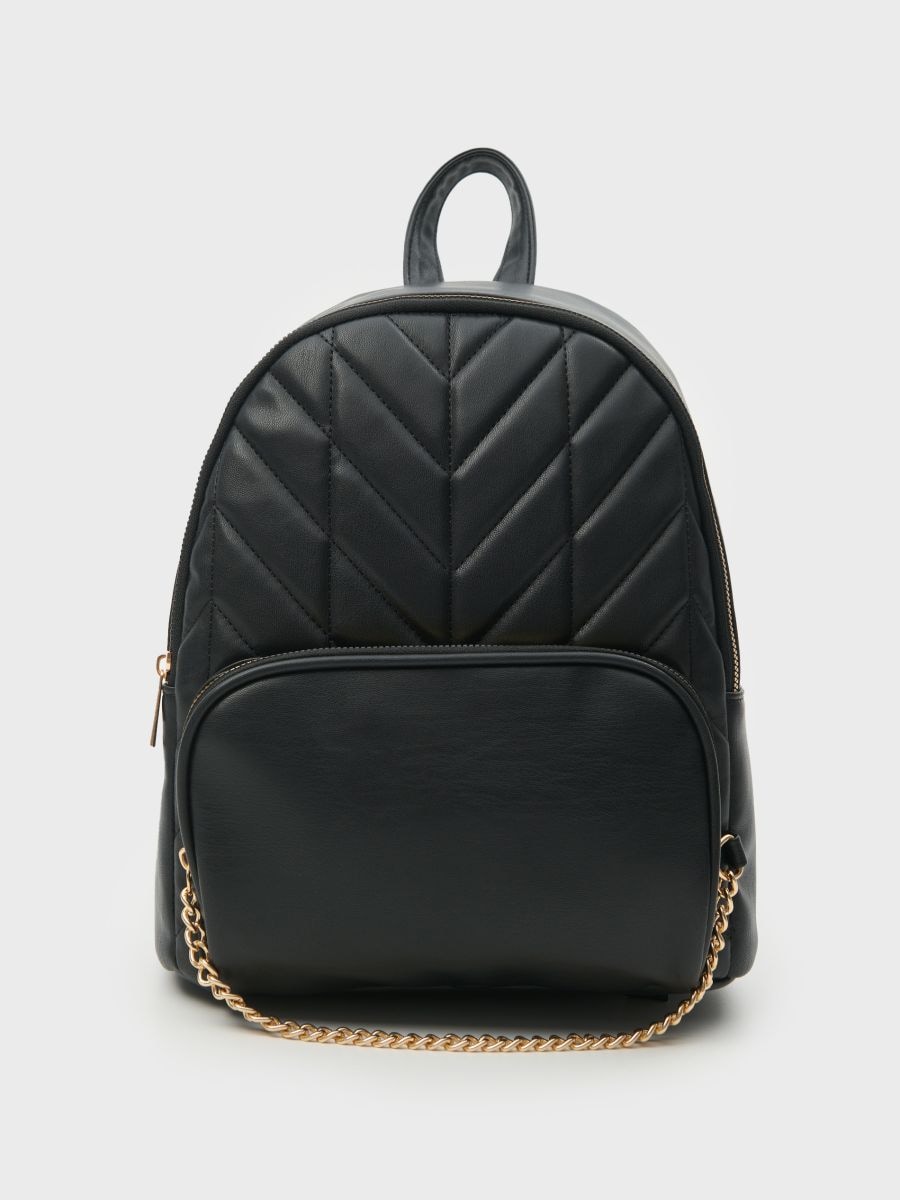 Rucsac matlasat cu detaliu decorativ - negru - SINSAY