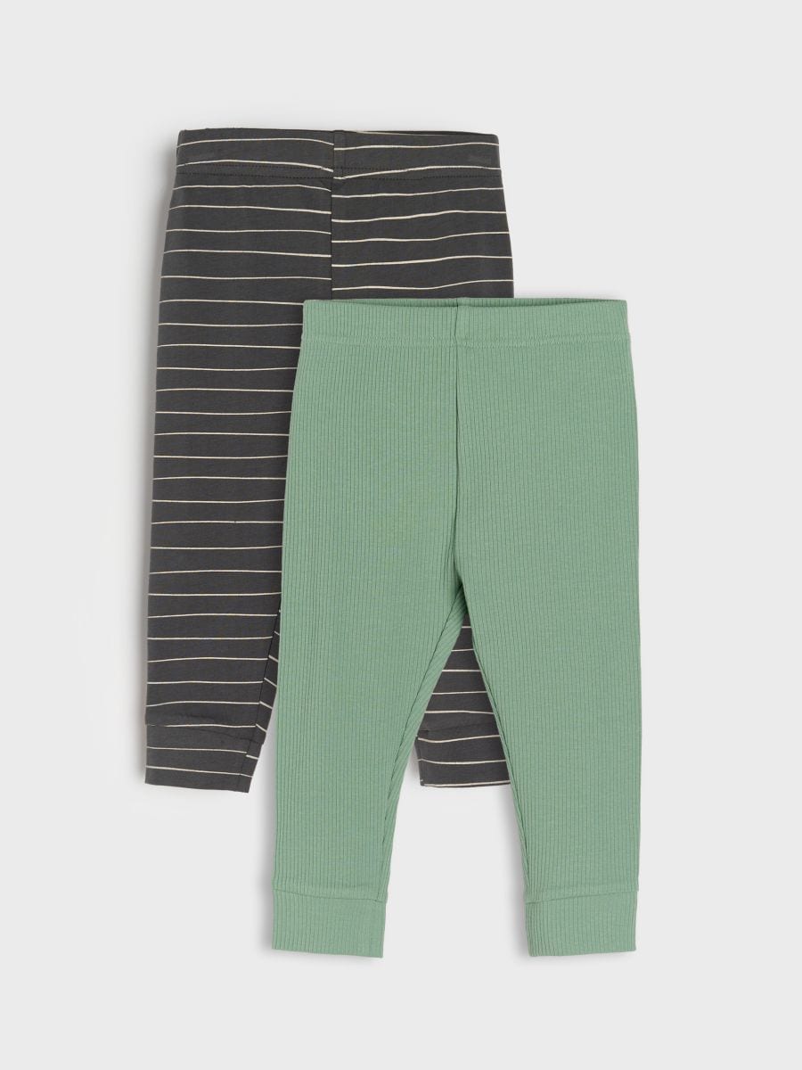 Bawełniane legginsy 2 pack - szary - SINSAY