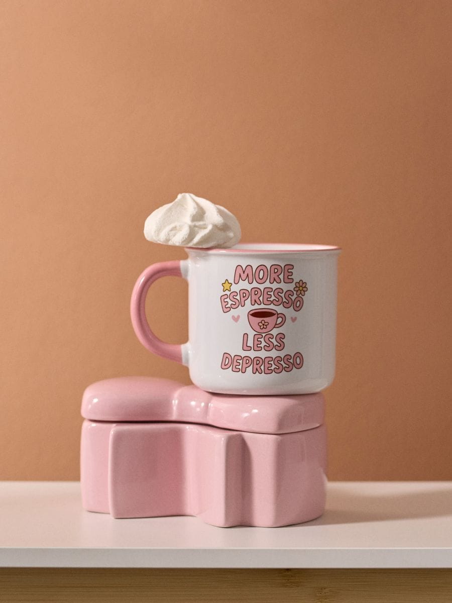 Keraamiline tass kirjaga „more espresso less depresso“ - mitmevärviline - SINSAY