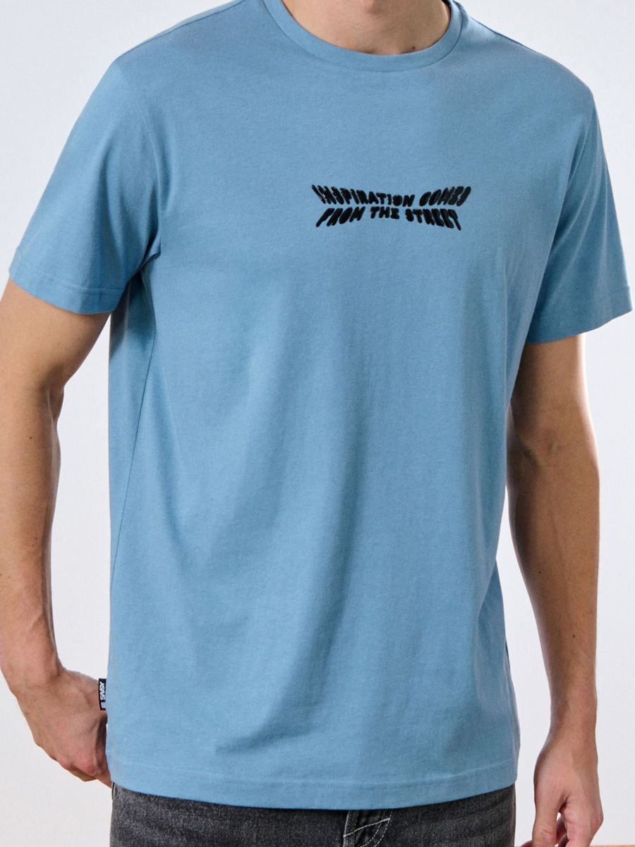 Tricou cu imprimeu - light blue - SINSAY