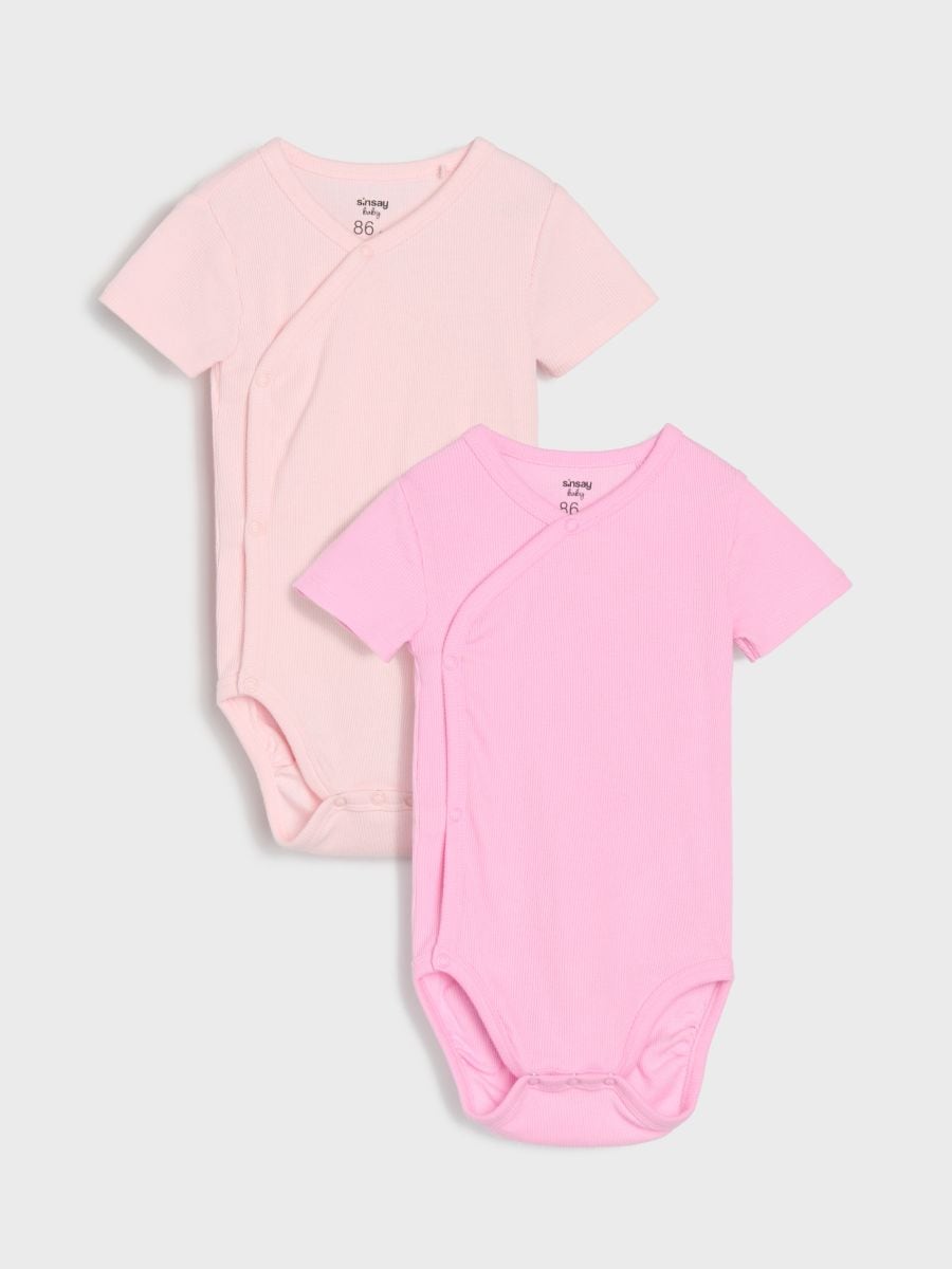 Bordás anyagú body 2 pack - pasztellpink - SINSAY