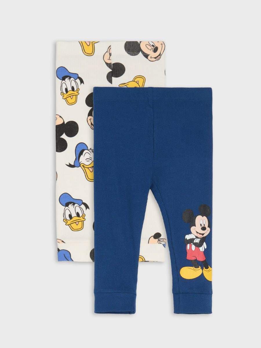 Legginsy z prążkowanej dzianiny 2 pack Mickey Mouse - granatowy - SINSAY