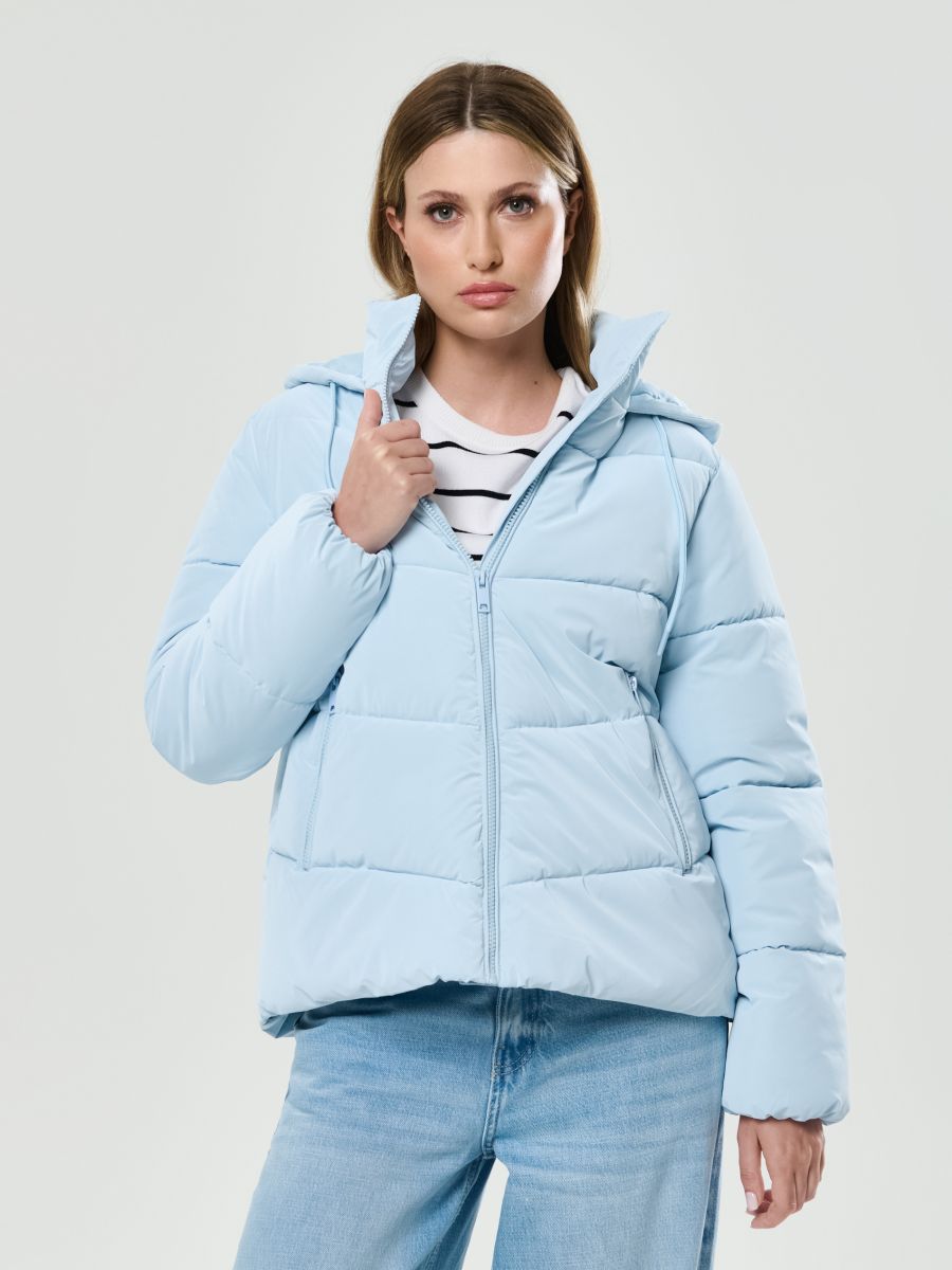 Puffer bunda s izolací - modrá - SINSAY