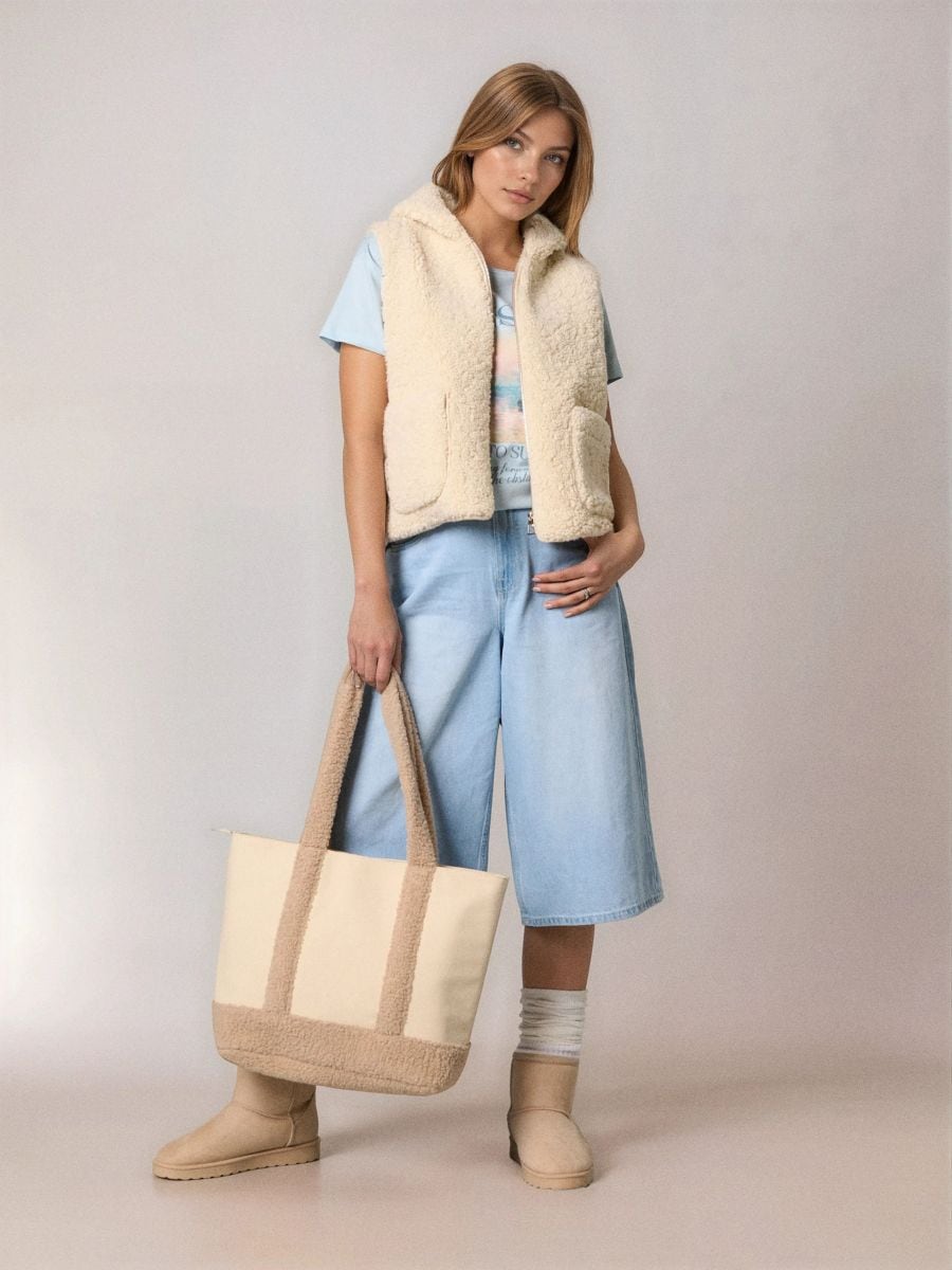 Shopper taška - béžová - SINSAY