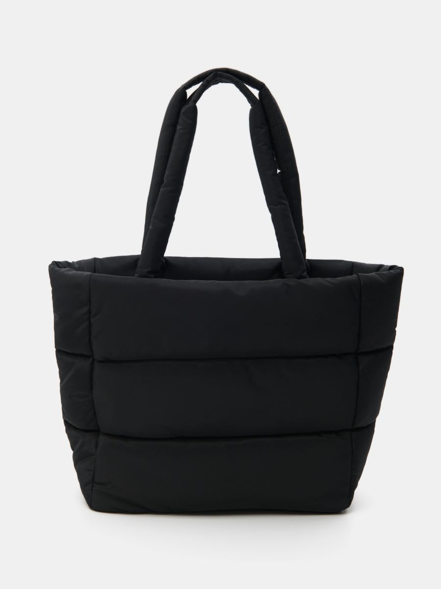 Prešívaná shopper taška - čierna - SINSAY