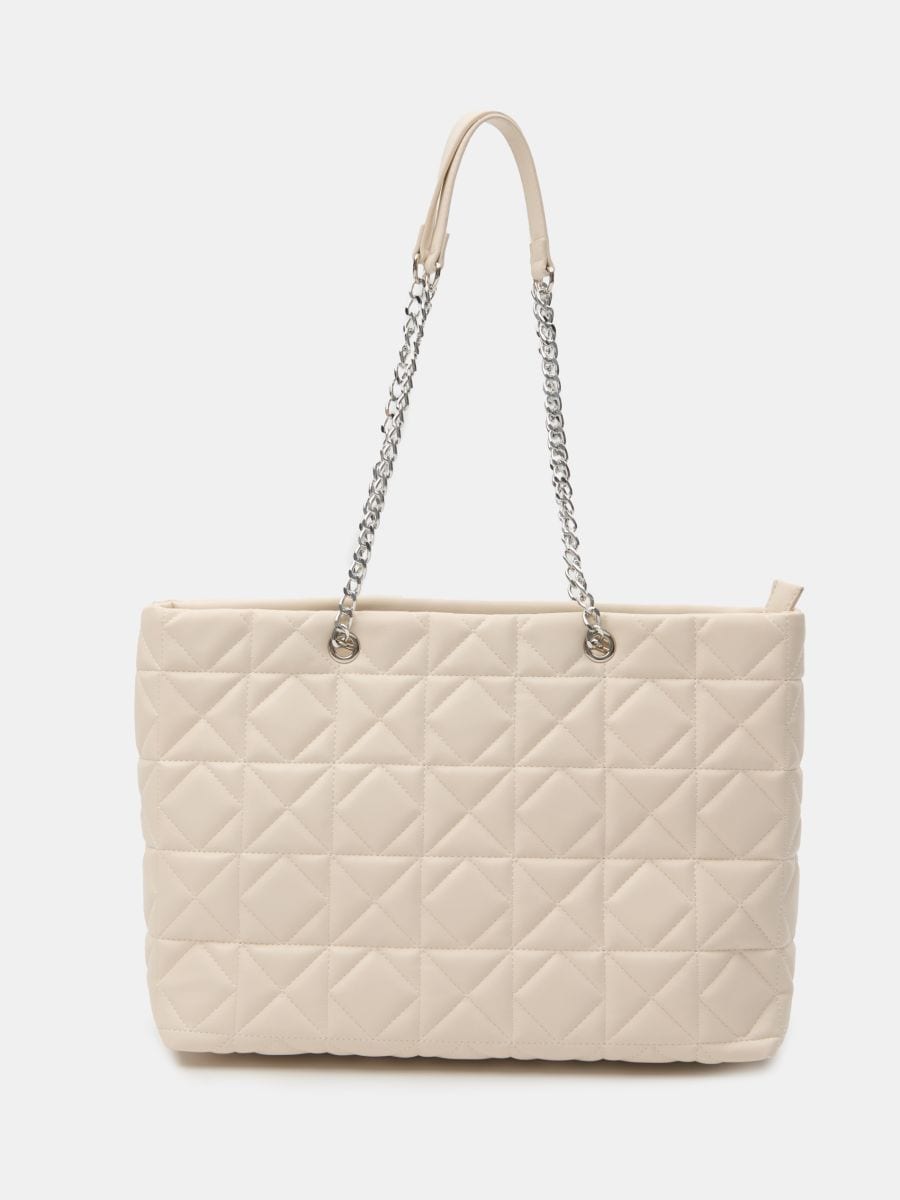 Prošívaná kabelka shopper - béžová - SINSAY