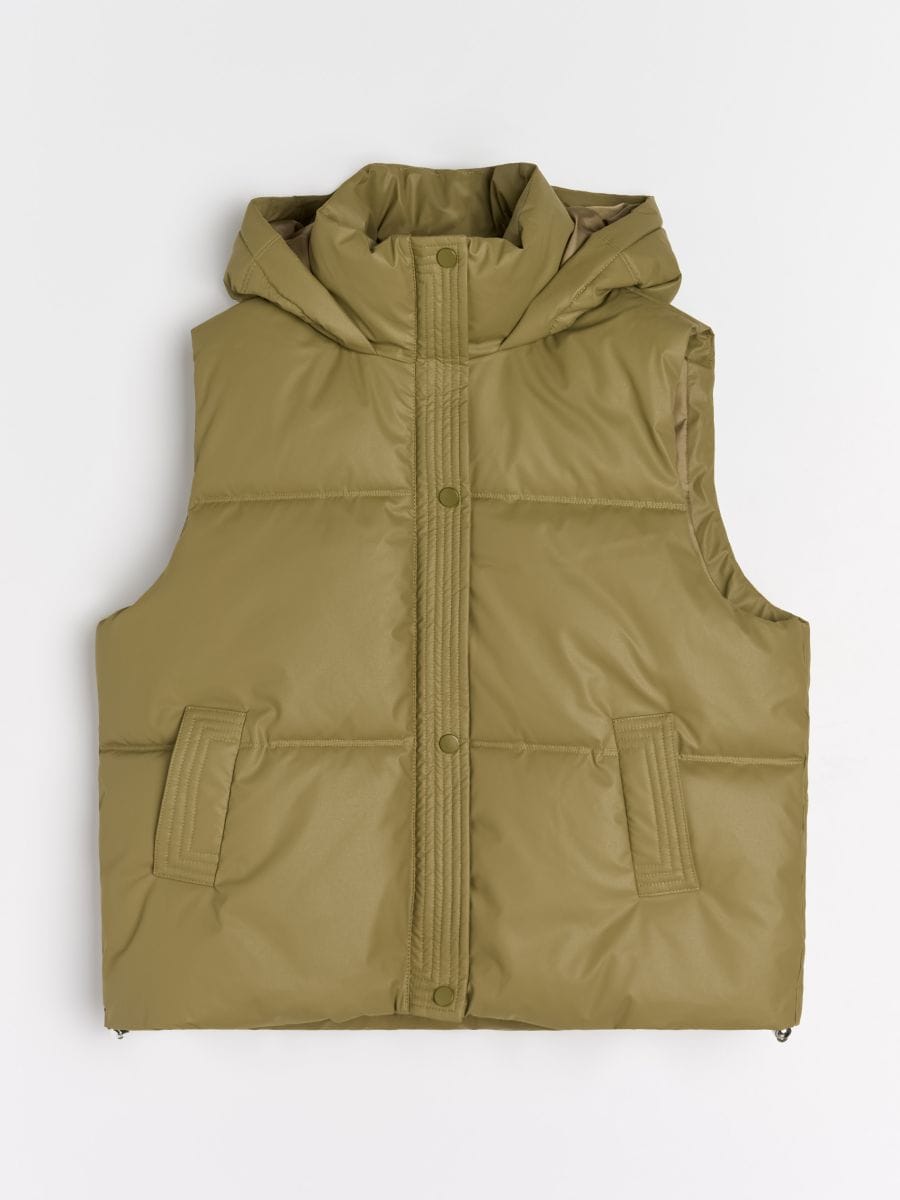Kapuutsiga vest - kollakasroheline - SINSAY