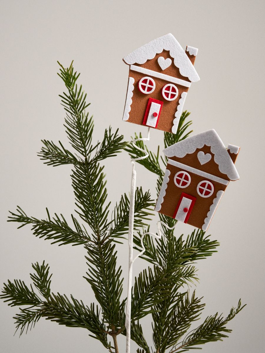 Božićna dekoracija u obliku kuće od medenjaka - zlatno braon - SINSAY