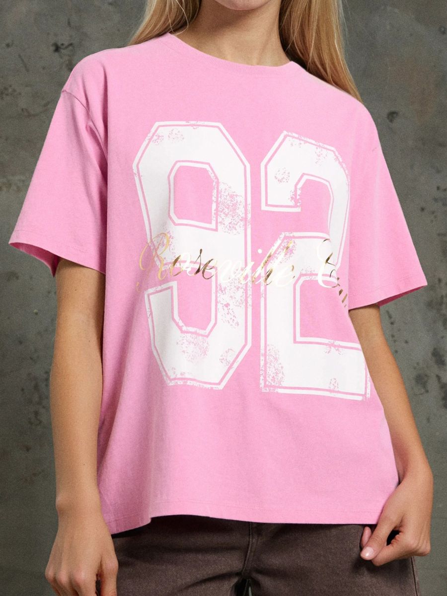Tricou cu mânecă scurtă - roz-trandafiriu - SINSAY