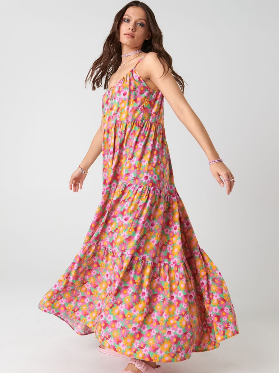 Floral maxi dress - multicolor - SINSAY