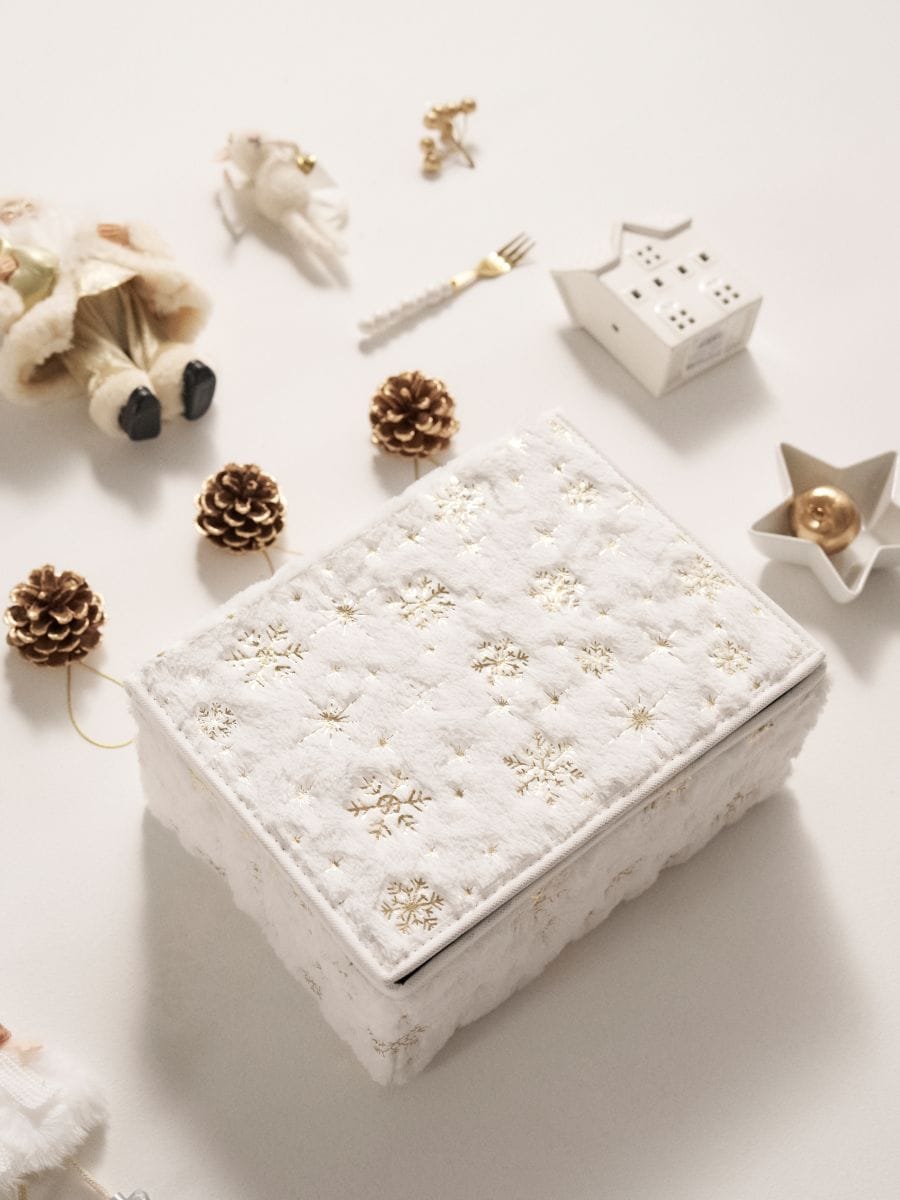 Božična košara za shranjevanje s pokrovom - bela - SINSAY