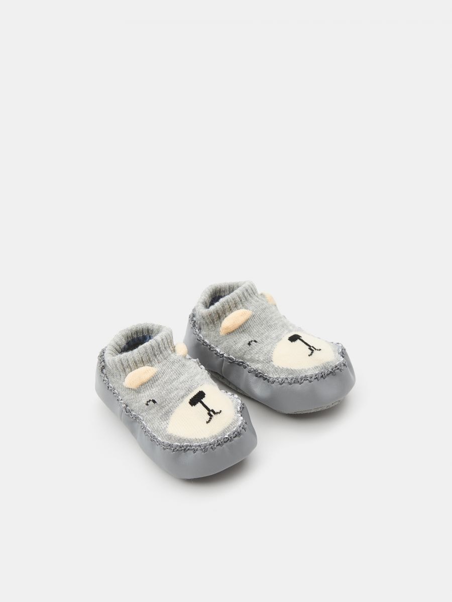 Slip-on slippers - mid grey - SINSAY