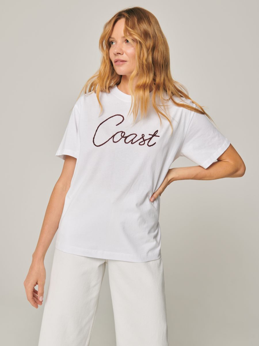 T-shirt with print Color white - SINSAY - 3651B-00X