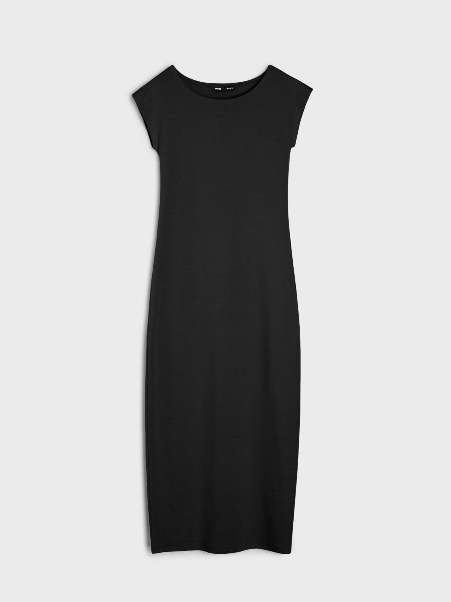 Rochie midi cu croială clasică - negru - SINSAY