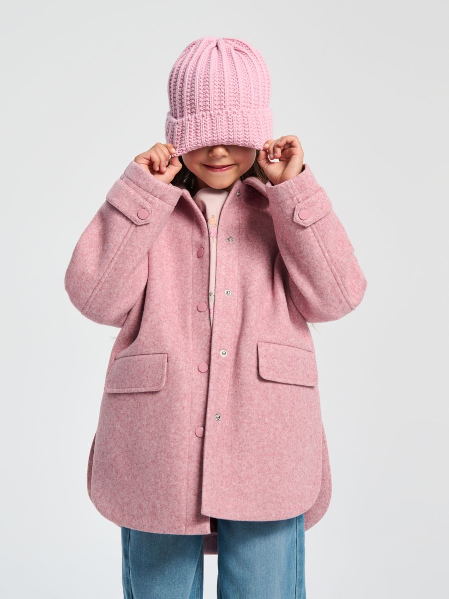 Jachetă shacket - roz-pudră - SINSAY