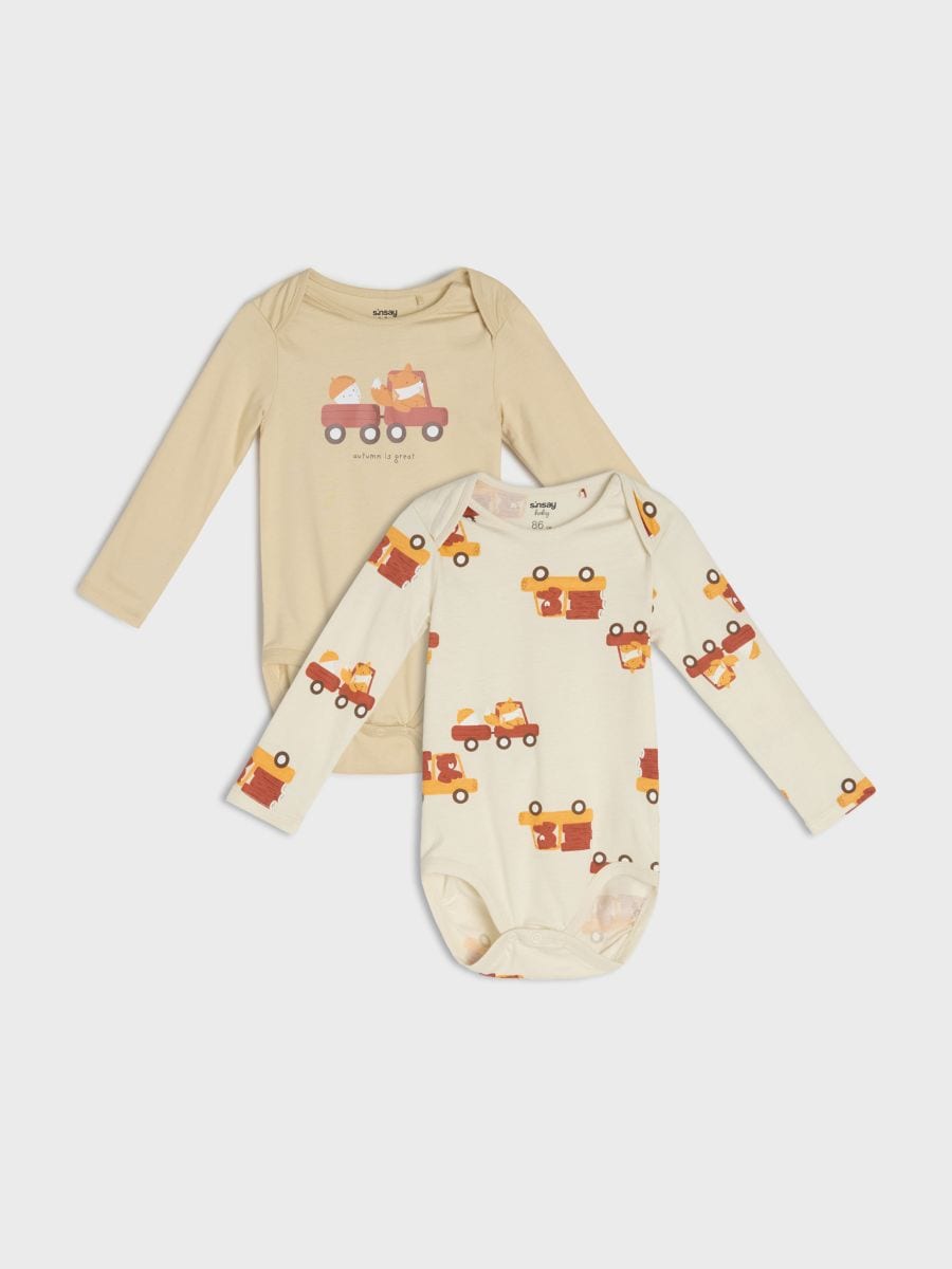 Pakovanje od 2 bodija - krem - SINSAY