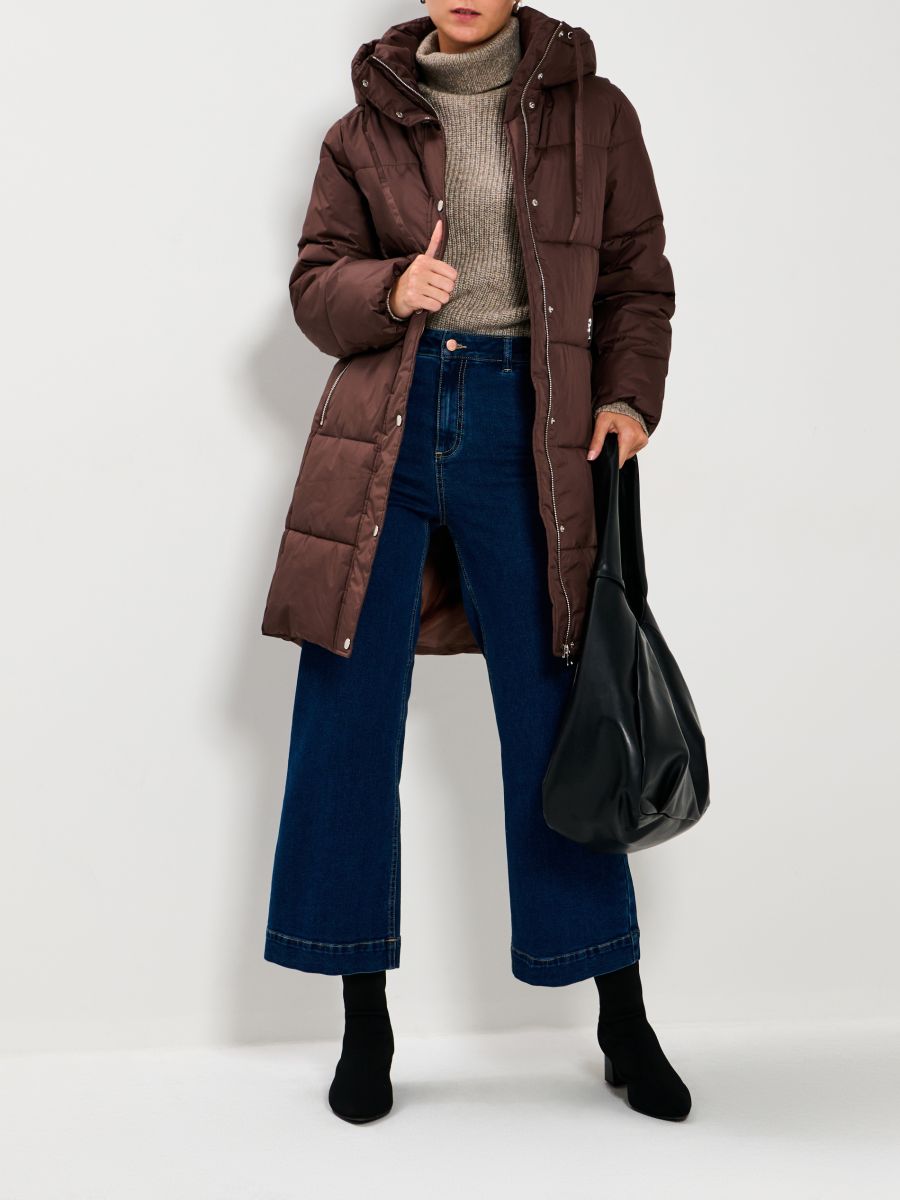 Płaszcz pikowany - brązowy - SINSAY