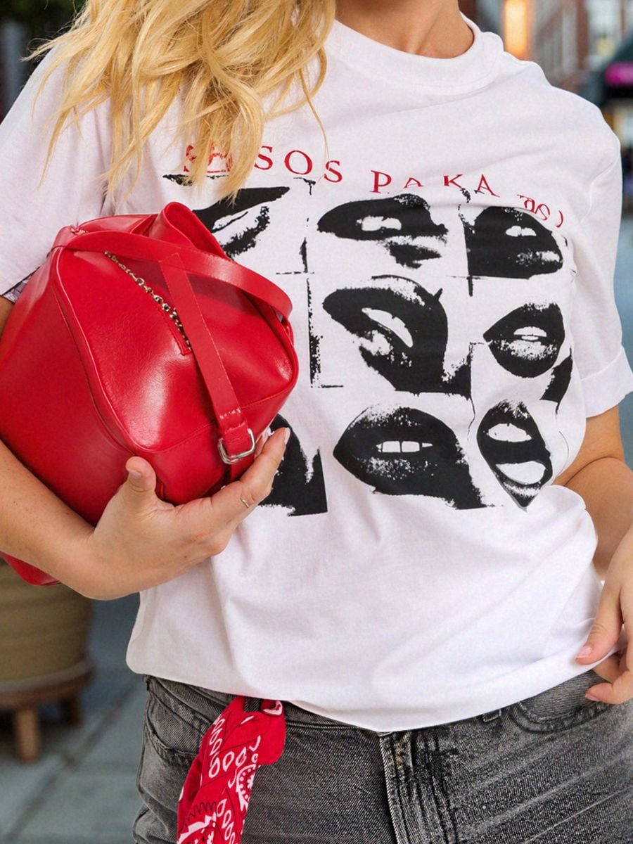 Koszulka z nadrukiem - biały - SINSAY