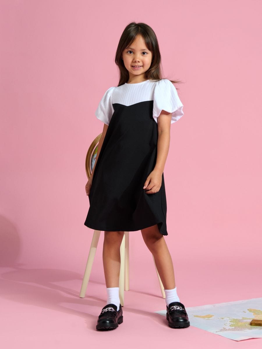 Сукня з комбінованих матеріалів - чорний - SINSAY