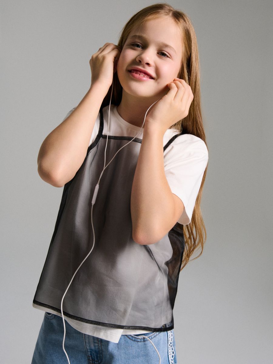 Bluza sa kratkim rukavima - belo - SINSAY