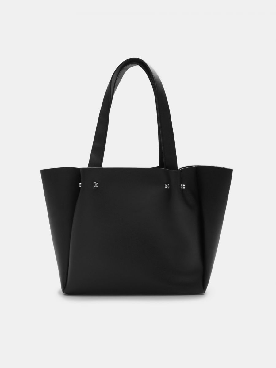 Handbag with metal details Color black - SINSAY - WR563-99X