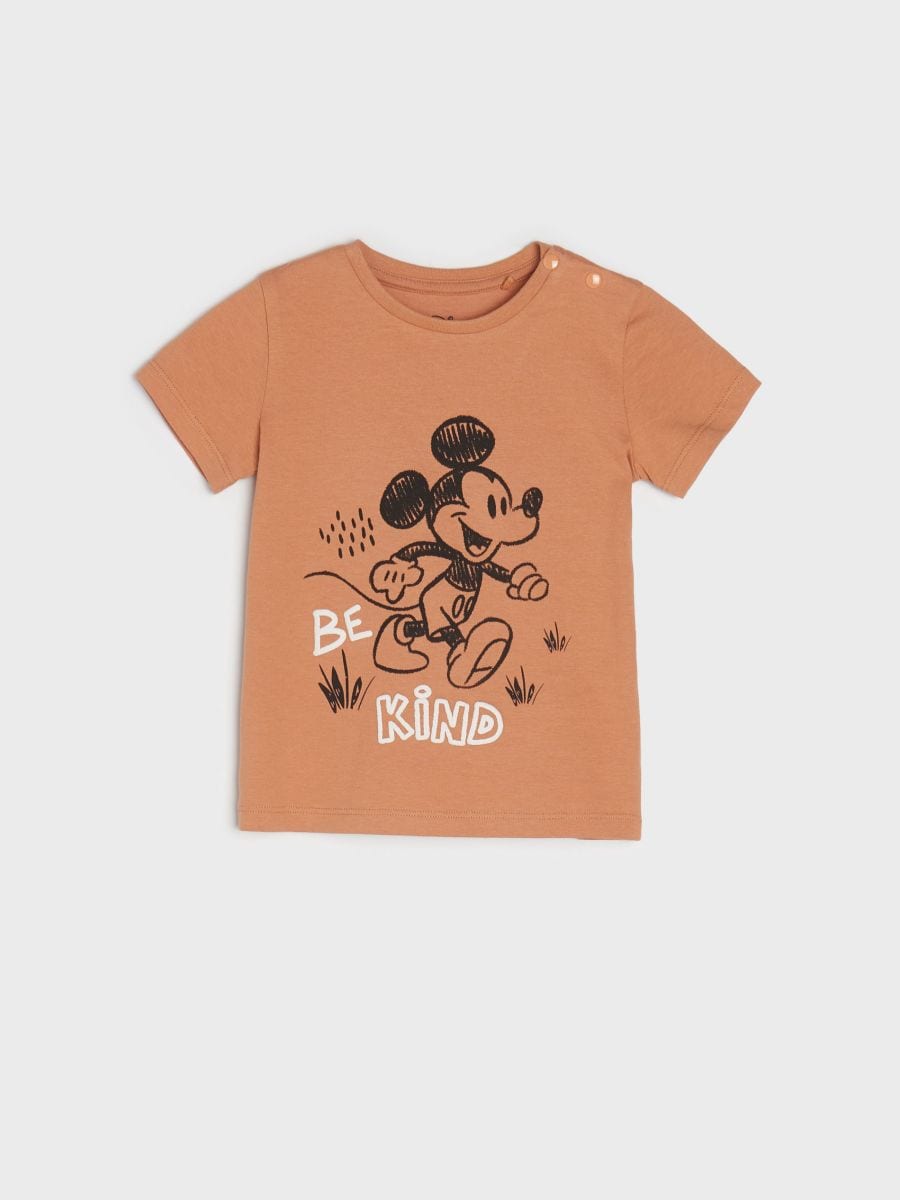Тениска Mickey Mouse - кaфяв - SINSAY