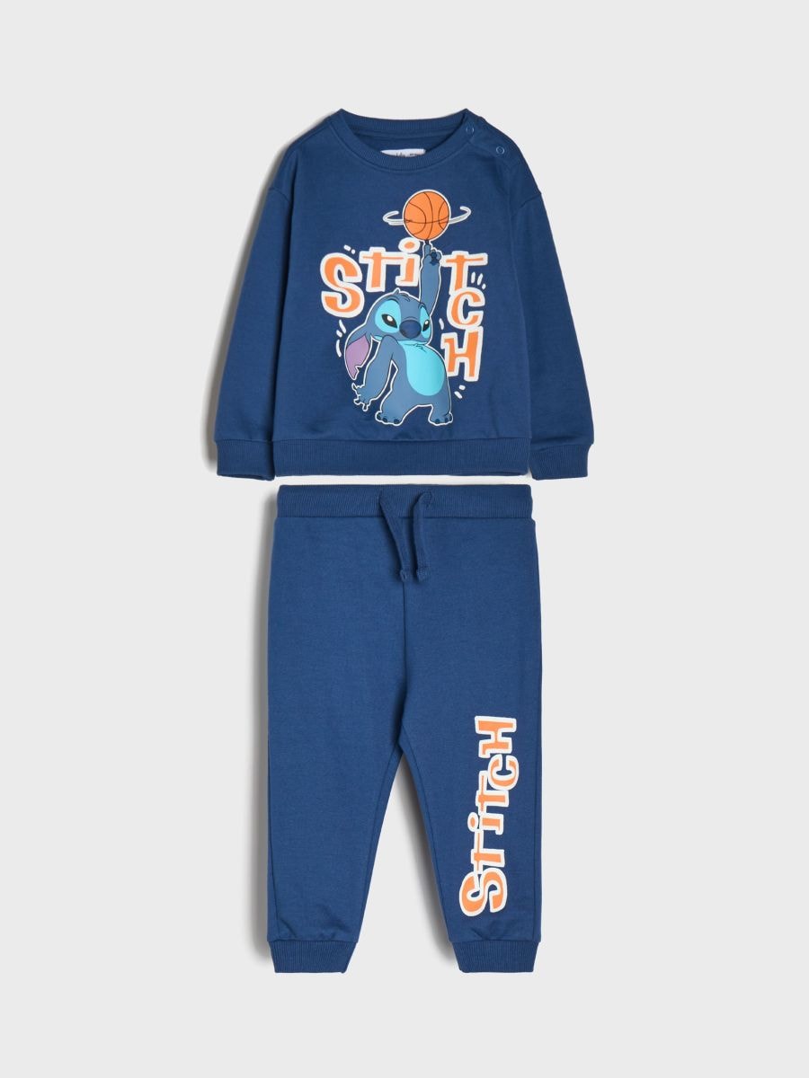 Bavlnená pletená súprava Stitch - tmavomodrá - SINSAY