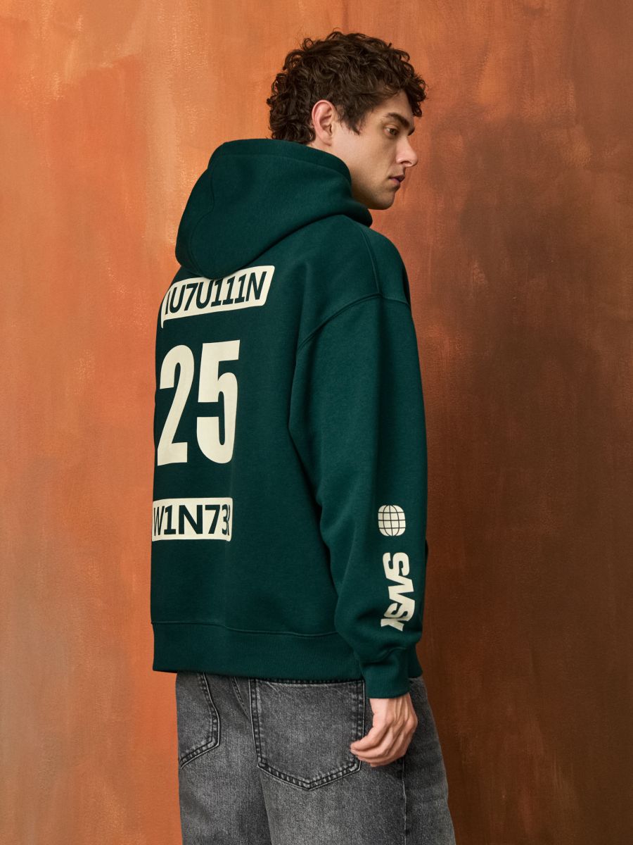 Bluza z kapturem - zielony - SINSAY