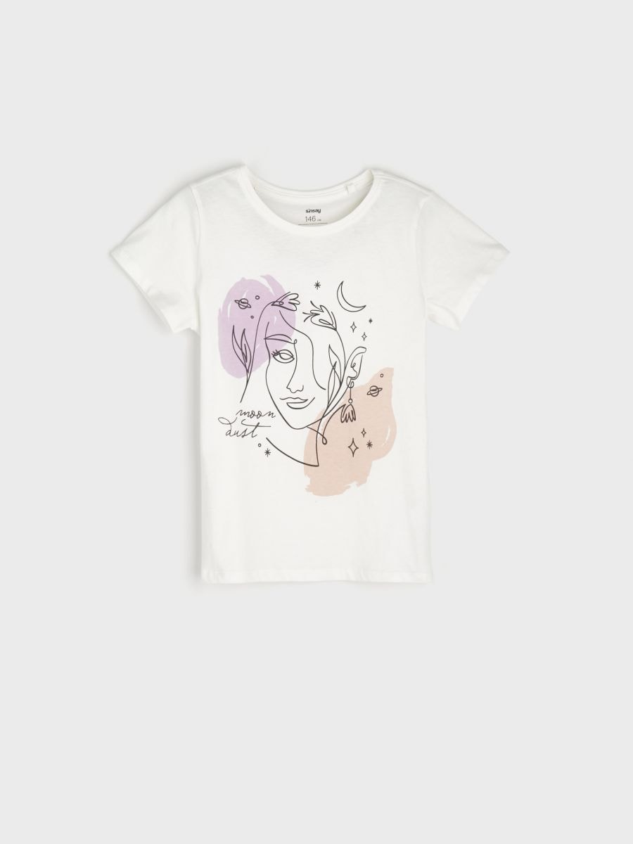 Printed T-shirt Color cream - SINSAY - XT367-01X