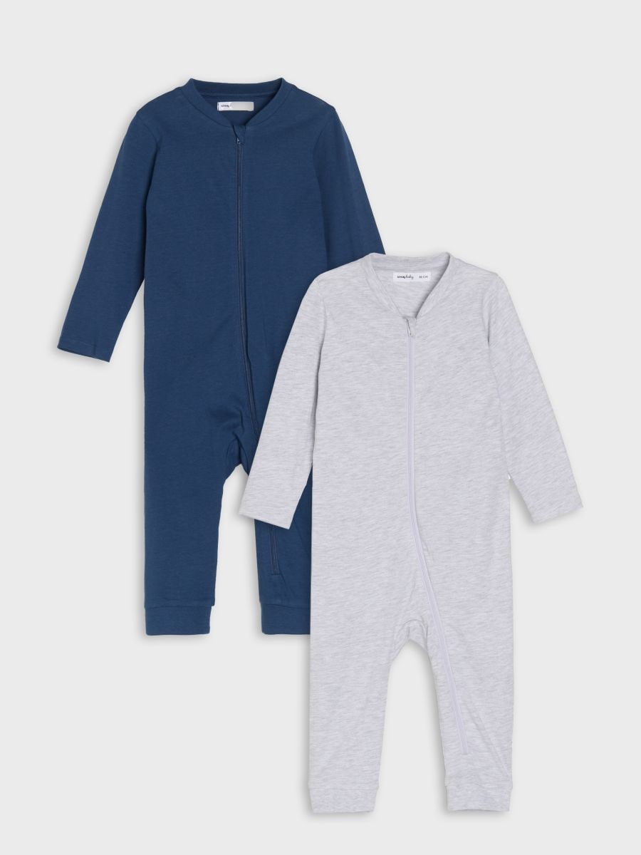 Śpiochy w stylu basic zapinane na zamek 2 pack - szary - SINSAY