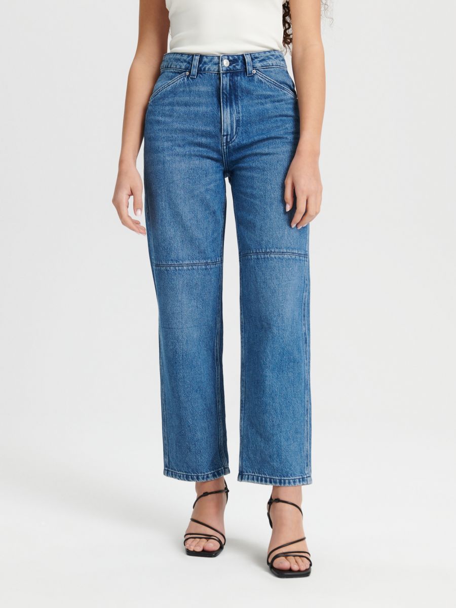 Jeans high waist straight - blu - SINSAY