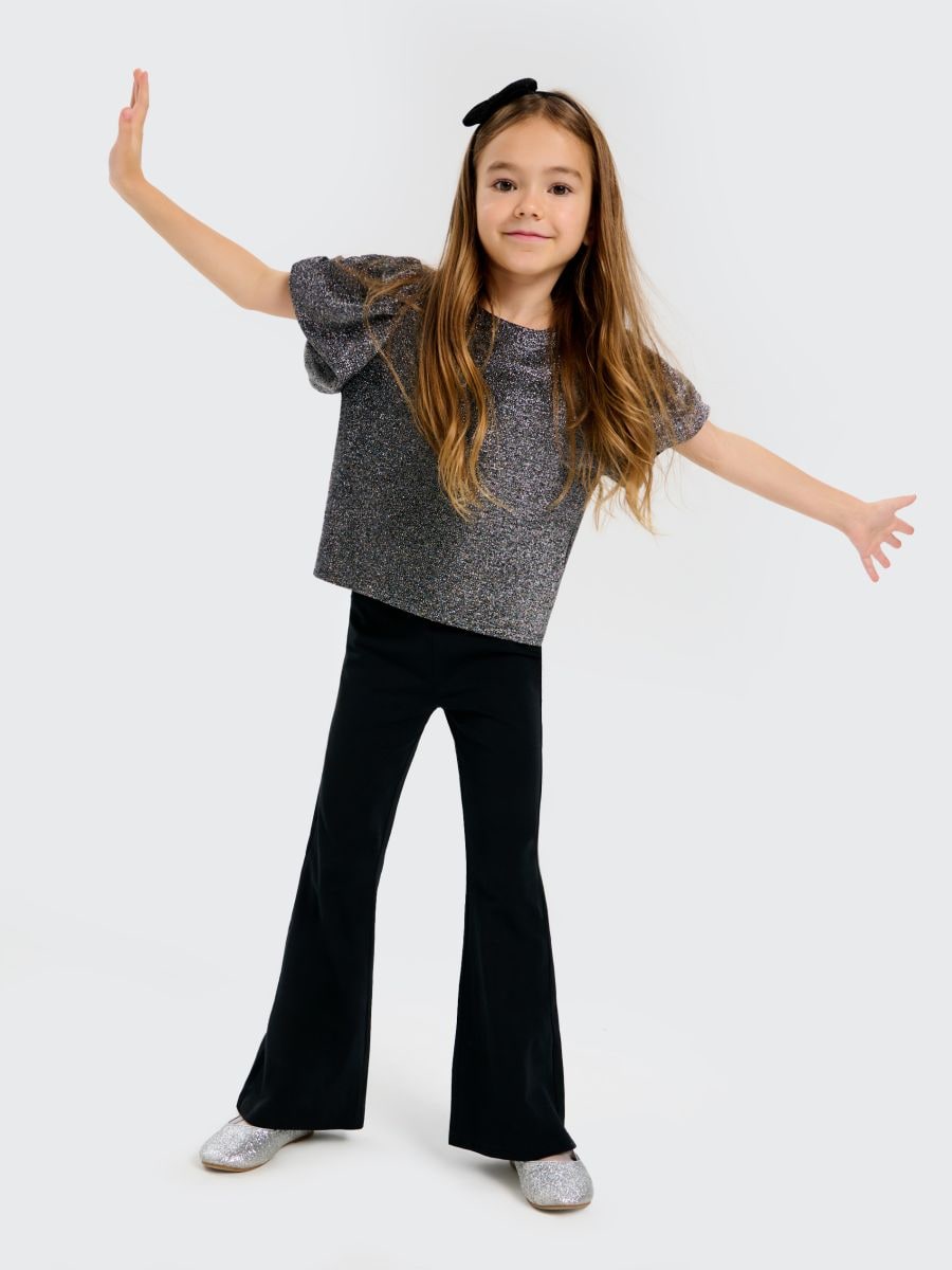 Hlače na zvonec - črna - SINSAY