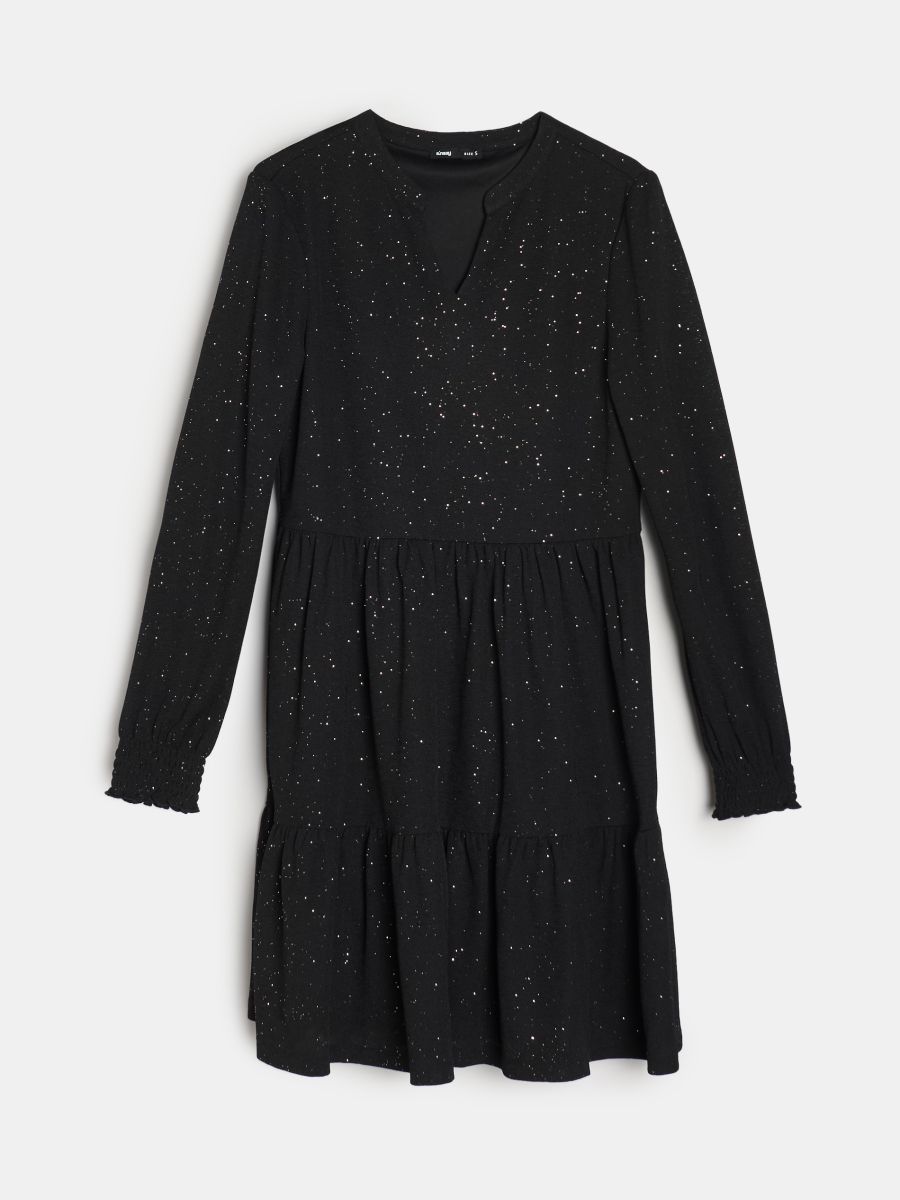 Rochie mini cu efect în straturi - negru - SINSAY