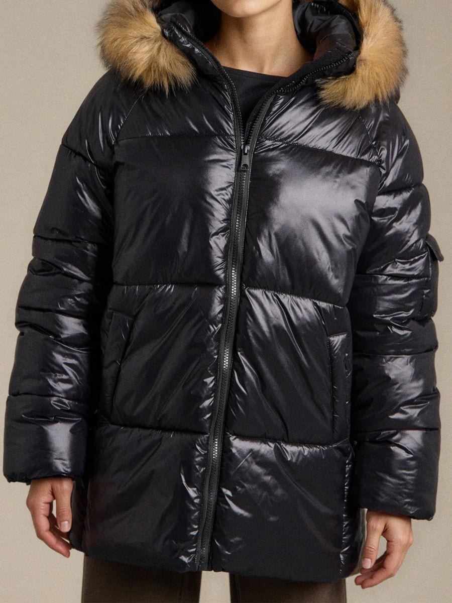 Tikkimisjakk puffer - must - SINSAY