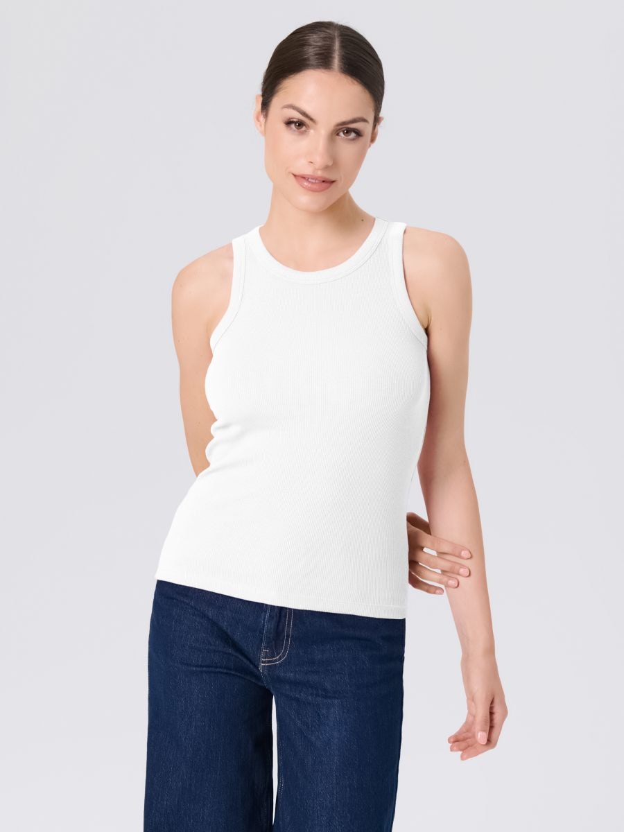 Tank top - biały - SINSAY